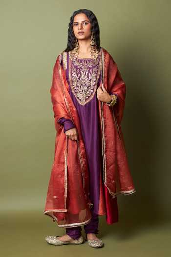 Pants And Pajamas Amira Embroidered Dupatta 