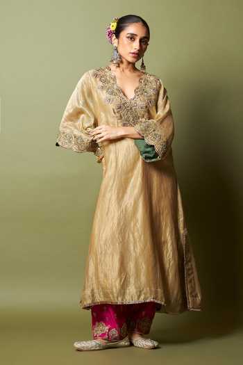Pants And Pajamas Mehtab Noor Embroidered Kaftan 
