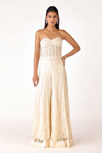 Basanti Kapde aur Koffee Chantilly Blouse & Sharara Set 