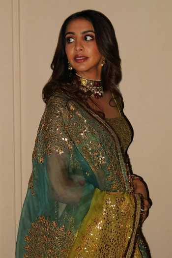 Buy_Itrh_Green Organza Gota Patti Square Neck Reshmi Angoori Work Lehenga Set _Online_at_Aza_Fashions