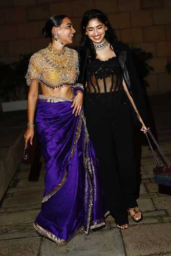 Shop_Itrh_Purple Silk, Tussar Beads, Vasudhara Saree With Embroidered Jadaau Blouse _Online_at_Aza_Fashions