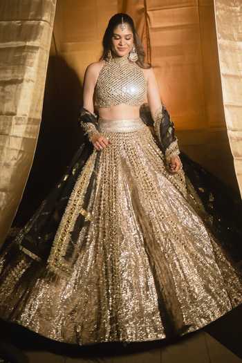 Itrh Kasturi Wagh Mirror Embellished Lehenga Set 