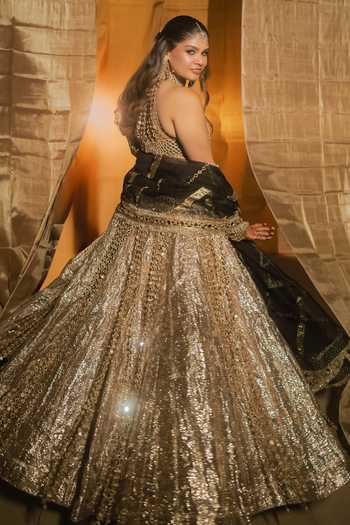 Itrh Kasturi Wagh Mirror Embellished Lehenga Set 