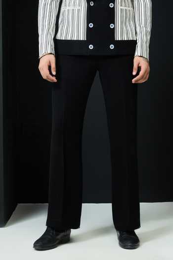 Sarab Khanijou_White Jersey Striped Suit And Pant Set _Online_at_Aza_Fashions
