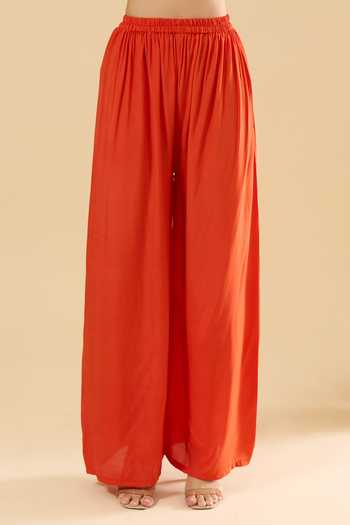 Khwaab By Sanjana Lakhani Orange Muslin Embroidery Mandarin Collar Printed Straight Kurta And Pant Set Online at Aza Fashions Khwaab By Sanjana Lakhani_Orange Muslin Embroidery Mandarin Collar Printed Straight Kurta And Pant Set _Online_at_Aza_Fashions