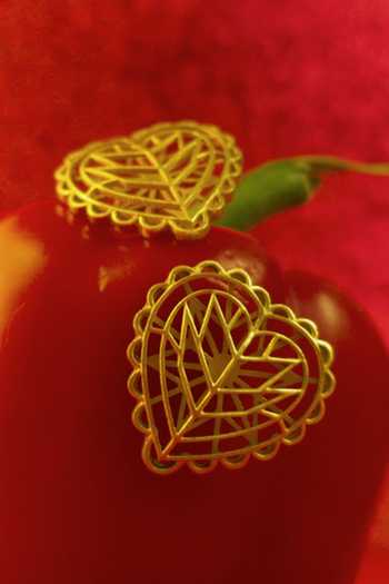 Shop_Manner_Gold Plated Cut Work Rakaan Heart Stud Earrings _Online_at_Aza_Fashions