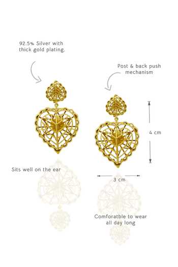 Buy_Manner_Gold Plated Rakaan Small Heart Dangle Earrings _Online_at_Aza_Fashions