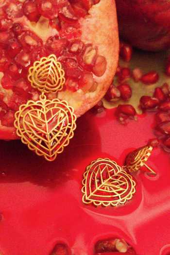 Shop_Manner_Gold Plated Rakaan Small Heart Dangle Earrings _Online_at_Aza_Fashions
