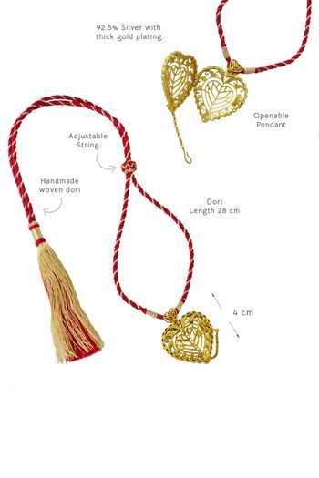 Manner_Gold Plated Rakaan Openable Heart Pendant Necklace _Online_at_Aza_Fashions