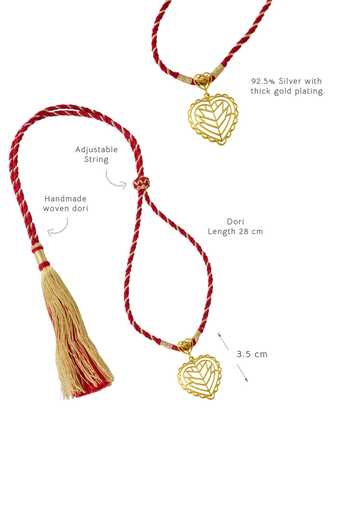 Manner_Gold Plated Tassels Rakaan Mini Heart Pendant Necklace _Online_at_Aza_Fashions