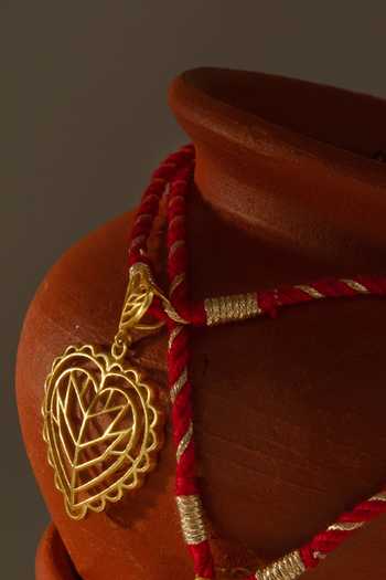 Buy_Manner_Gold Plated Tassels Rakaan Mini Heart Pendant Necklace _Online_at_Aza_Fashions