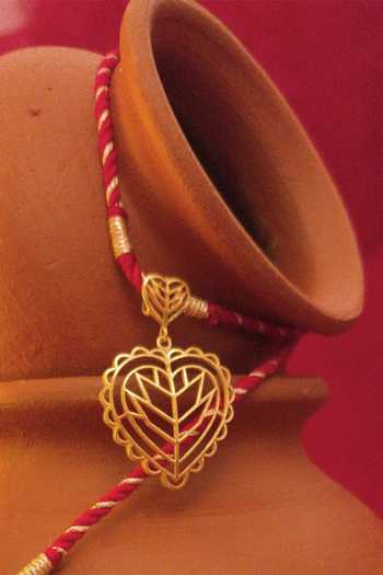 Shop_Manner_Gold Plated Tassels Rakaan Mini Heart Pendant Necklace _Online_at_Aza_Fashions