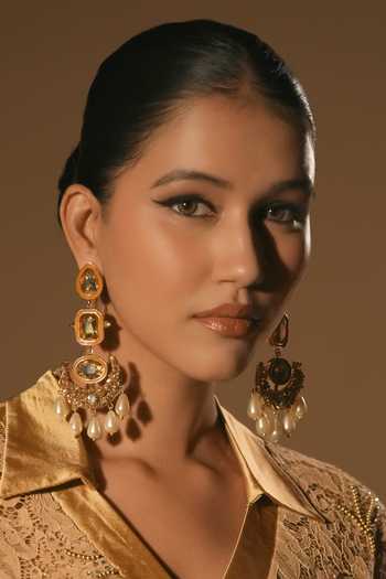 Buy_Bijoux By Priya Chandna_Gold Plated Pearls, Crystals Royal And Embellished Earrings _Online_at_Aza_Fashions