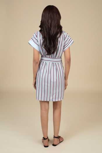 Bunka Mellisa Striped Embroidered Dress 