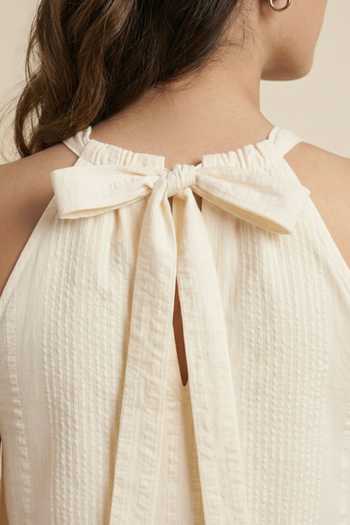 Bunka_Ivory Cotton Halter Neck Erika Maxi Dress _Online_at_Aza_Fashions