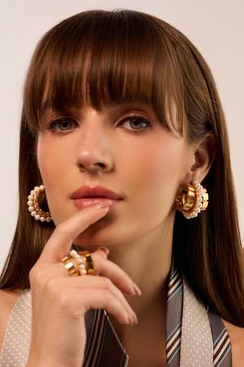 Buy_Anaash_White Pearls Imperial Embellished Hoops _Online_at_Aza_Fashions