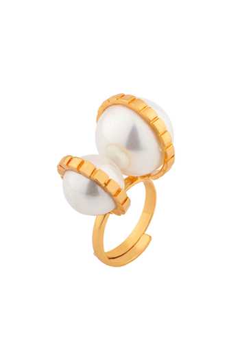 Anaash_White Pearls Aura Embellished Ring _Online_at_Aza_Fashions