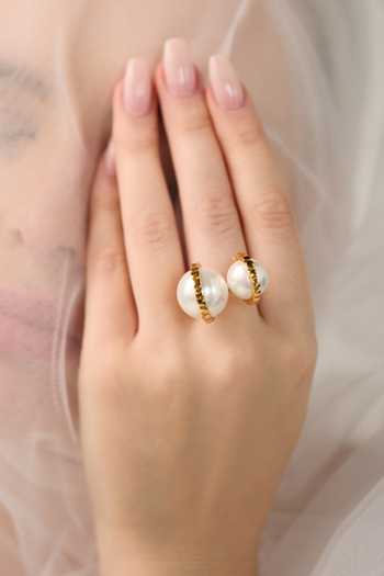 Anaash Aura Pearl Embellished Ring 