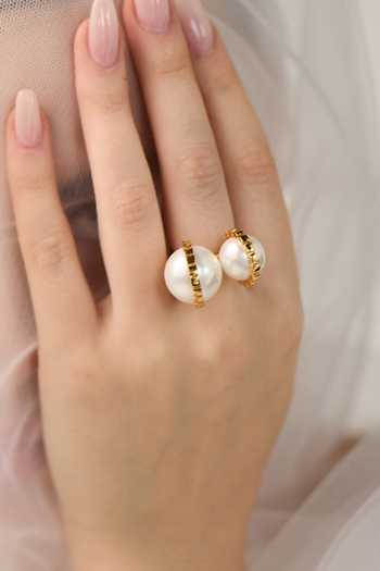 Buy_Anaash_White Pearls Aura Embellished Ring _Online_at_Aza_Fashions