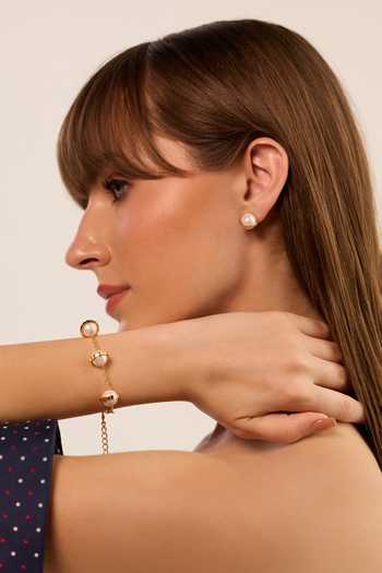 Anaash_White Pearls Mini Empire Embellished Studs _Online_at_Aza_Fashions