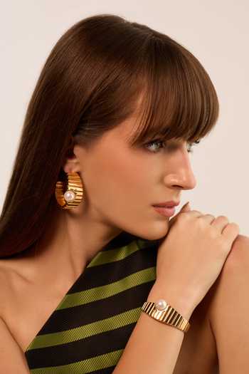 Anaash_White Pearls Crown Cuff Bracelet _Online_at_Aza_Fashions