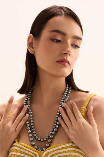 Anaash_Silver Plated Pearls Layered Necklace _Online_at_Aza_Fashions