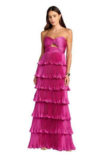 Mac Duggal Pleated Ruffle Dress 