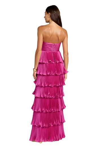 Mac Duggal Pleated Ruffle Dress 
