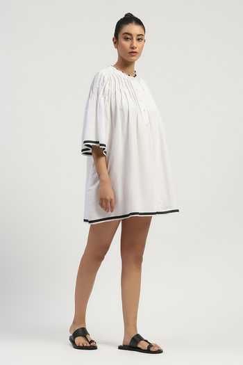 Buy Abraham And Thakore Black Cotton Round Neck Dress Online at Aza Fashions Buy_Abraham And Thakore_Black Cotton Round Neck Dress _Online_at_Aza_Fashions