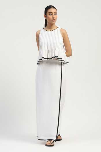 ABRAHAM AND THAKORE Cotton Dhoti Skirt 