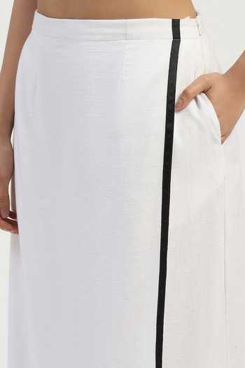 ABRAHAM AND THAKORE_Black Cotton Dhoti Skirt _Online_at_Aza_Fashions