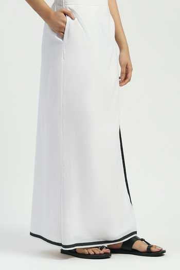 ABRAHAM AND THAKORE_Black Cotton Dhoti Skirt _at_Aza_Fashions