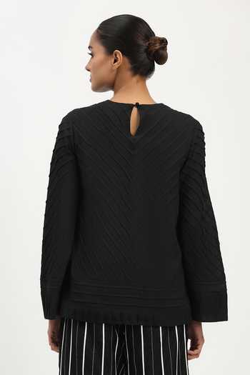 Abraham And Thakore Pleated Sushi Voile Top 