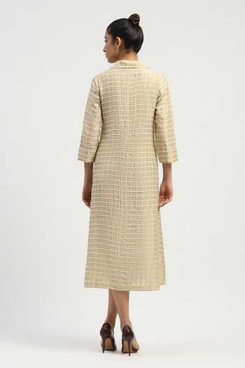 Abraham And Thakore Pleat & Tape Dress 