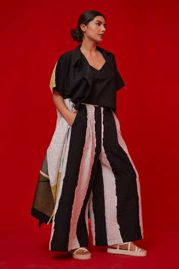 Buy_Stoique_Black Silk V-neck Awaken Crushed Tunic _Online_at_Aza_Fashions