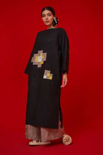 Shop_Stoique_Brown Silk Root Textured Palazzo _Online_at_Aza_Fashions