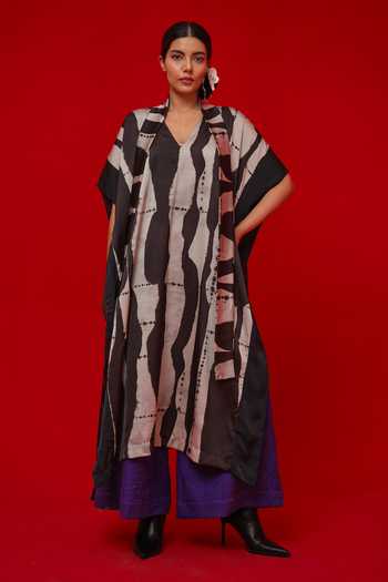 Stoique_Purple Cotton Stem Crushed Palazzo _Online_at_Aza_Fashions