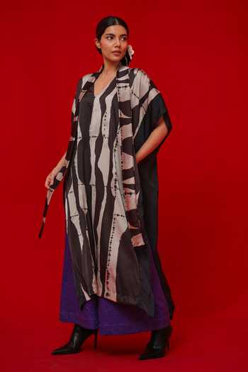 Stoique_Purple Cotton Stem Crushed Palazzo _at_Aza_Fashions
