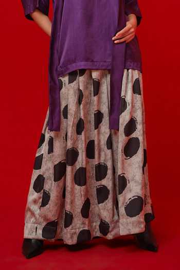 Shop_Stoique_Black Satin Embroidery Discover Printed Palazzo _Online_at_Aza_Fashions