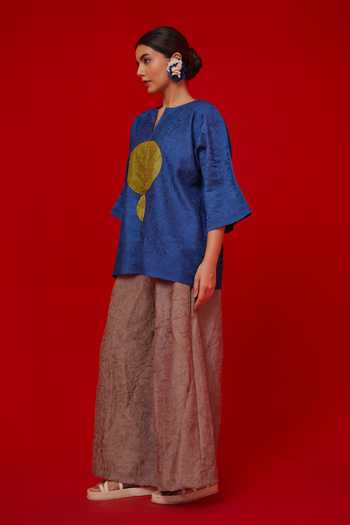 Shop_Stoique_Grey Silk Root Crushed Palazzo _Online_at_Aza_Fashions