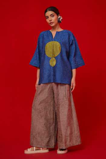 Buy_Stoique_Grey Silk Root Crushed Palazzo 