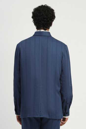 ABRAHAM AND THAKORE Shaded Aari Stripe Embroidered Shirt 