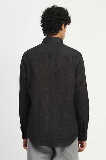 ABRAHAM AND THAKORE Trapunto Stripe Cambric Shirt 
