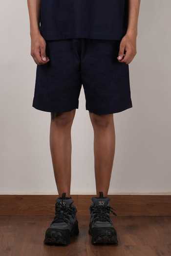 MATI_Blue Cotton Roots Shorts _Online_at_Aza_Fashions