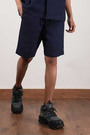 Shop_MATI_Blue Cotton Overlap T-shirt And Shorts Set _Online_at_Aza_Fashions