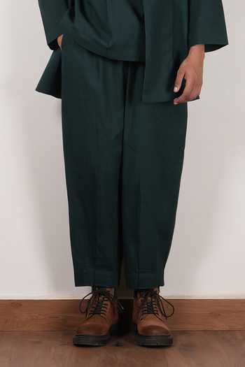 Shop_MATI_Green Cotton Jacket Trouser Set _Online_at_Aza_Fashions