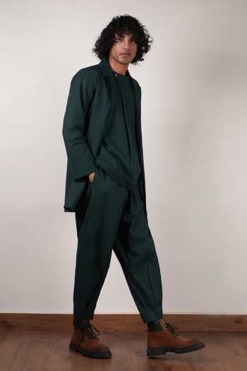 Buy_MATI_Green Cotton Jacket Trouser Set 