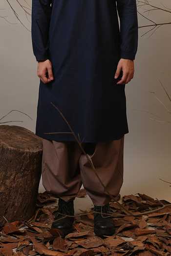 MATI Blue Cotton Raglan Sleeve Kurta And Pant Set Online at Aza Fashions MATI_Blue Cotton Raglan Sleeve Kurta And Pant Set _Online_at_Aza_Fashions