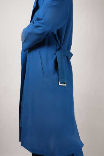 MATI_Blue Cotton Handwoven Trench Jacket _Online_at_Aza_Fashions