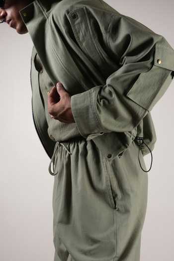 Buy_MATI_Olive Green Cotton Safari Crop Jacket And Pant Co-ord Set 
